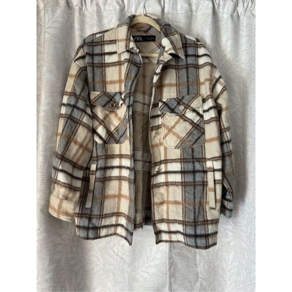 Zara Oversized Flannel Women Small - Picture 1 of 6